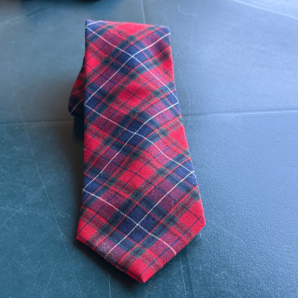 Pendleton Red Plaid Tartan Wool Tie